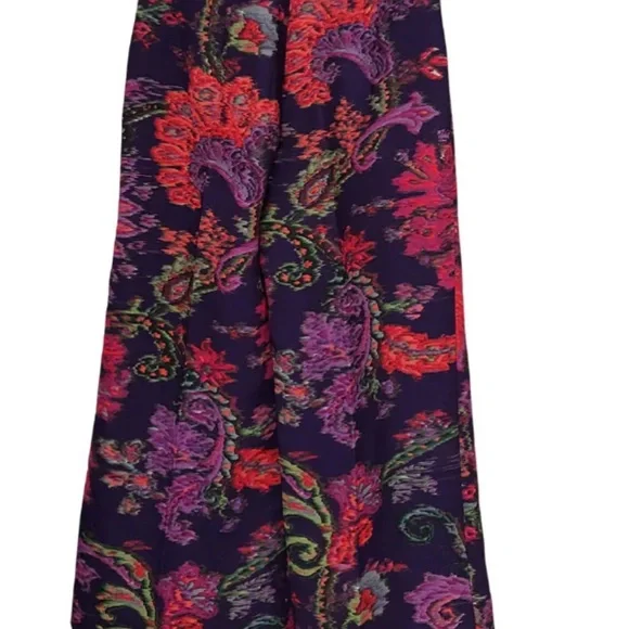 H&M Statement Wide Leg Pants Floral Paisley Print Size 8 - Picture 4 of 7